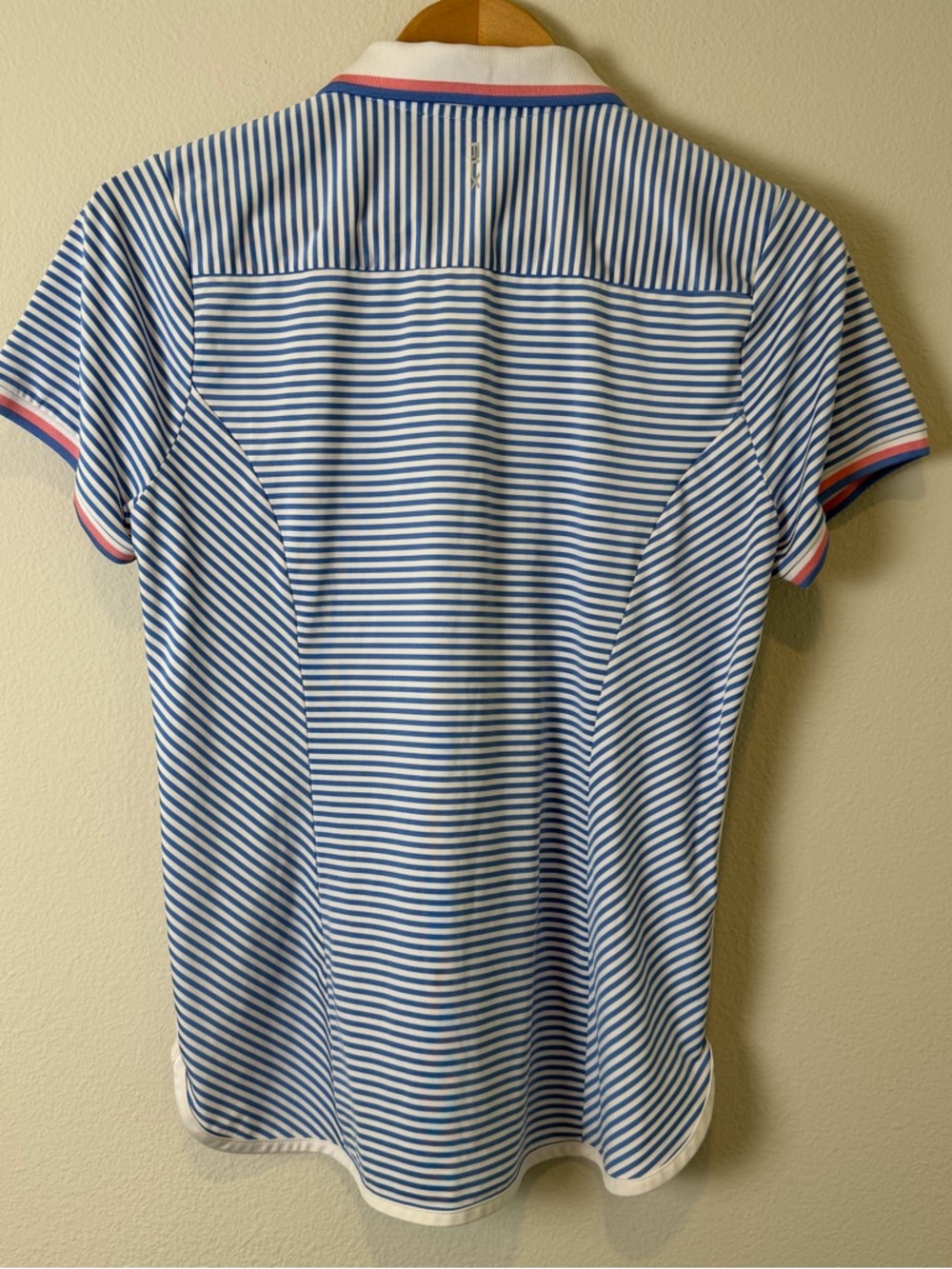 RLX Ralph Lauren Womens Tailored Fit Golf Polo Shirt Striped Womens Size Medium - Picture 7 of 7